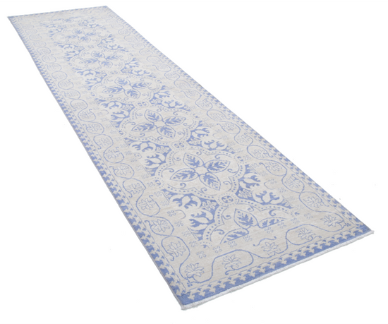 Hand Knotted Serenity Wool Rug - 2' 11" X 10' 2" 2' 11" X 10' 2" (89 X 310) / Blue / Wool