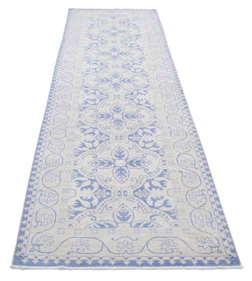 Hand Knotted Serenity Wool Rug - 2' 11" X 10' 2" 2' 11" X 10' 2" (89 X 310) / Blue / Wool