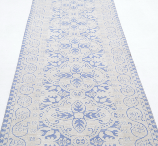 Hand Knotted Serenity Wool Rug - 2' 11" X 10' 2" 2' 11" X 10' 2" (89 X 310) / Blue / Wool