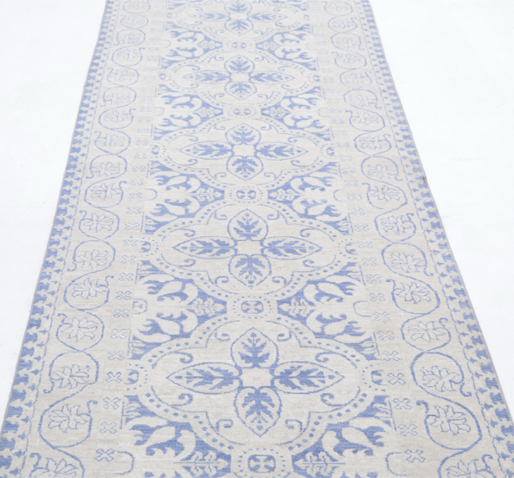 Hand Knotted Serenity Wool Rug - 2' 11" X 10' 2" 2' 11" X 10' 2" (89 X 310) / Blue / Wool