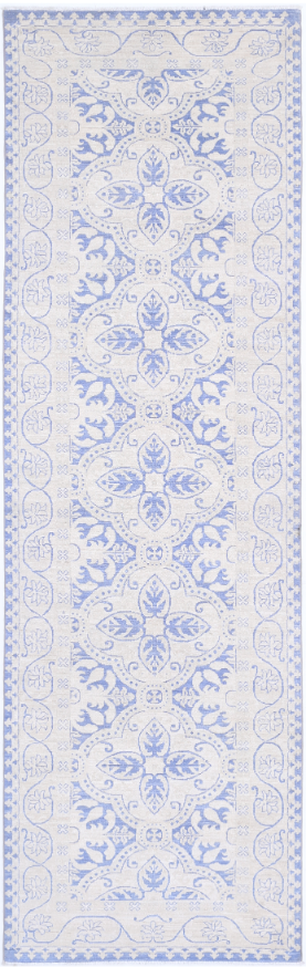 Hand Knotted Serenity Wool Rug - 2' 11" X 10' 2" 2' 11" X 10' 2" (89 X 310) / Blue / Wool