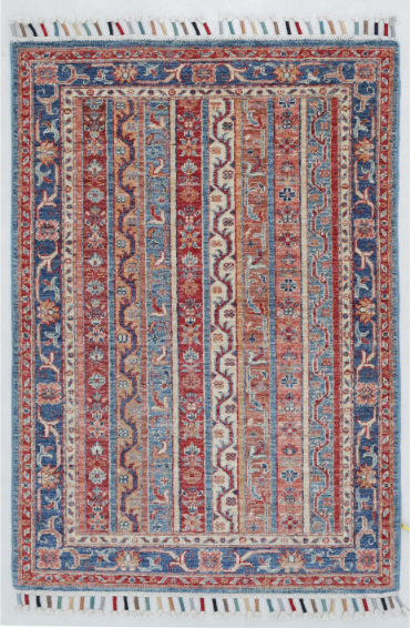 Hand Knotted Shaal Wool Rug - 2' 8" X 3' 10" 2' 8" X 3' 10" (81 X 117) / Multi / Wool