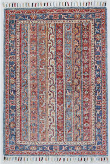 Hand Knotted Shaal Wool Rug - 2' 8" X 3' 9" 2' 8" X 3' 9" (81 X 114) / Multi / Wool