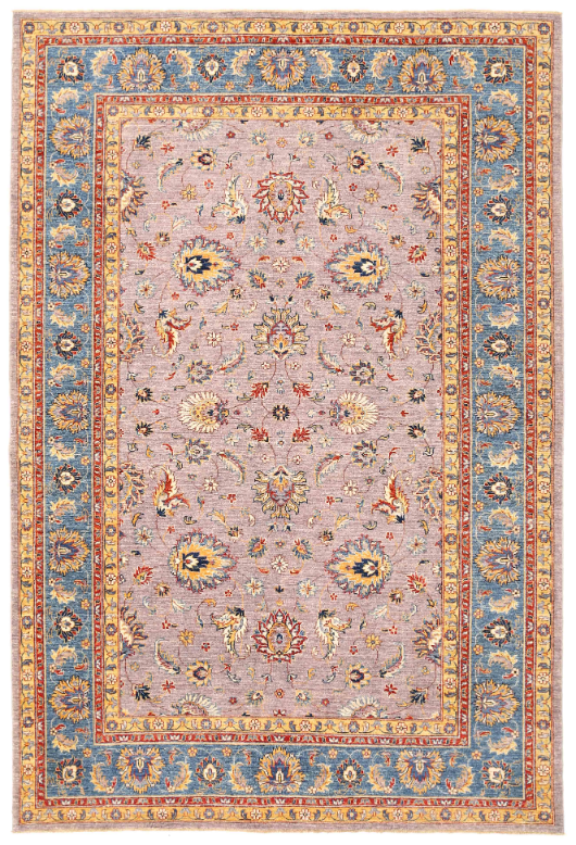 Hand Knotted Sultanabad Wool Rug - 6' 10" X 9' 11" 6' 10" X 9' 11" (208 X 302) / Grey / Wool