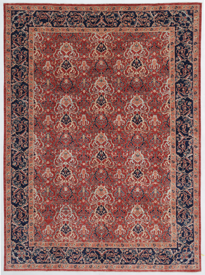 Hand Knotted Sultanabad Wool Rug - 8' 9" X 11' 10" 8' 9" X 11' 10" (267 X 361) / Rust / Wool