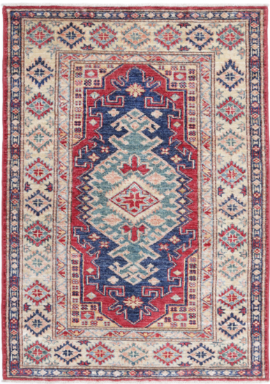 Hand Knotted Kazak Wool Rug - 2' 10" X 4' 2" 2' 10" X 4' 2" (86 X 127) / Red / Wool