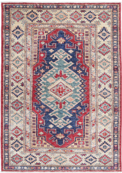 Hand Knotted Kazak Wool Rug - 2' 10" X 4' 2" 2' 10" X 4' 2" (86 X 127) / Red / Wool