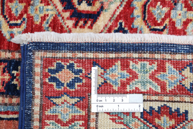 Hand Knotted Royal Kazak Wool Rug - 5'6'' x 7'4''
