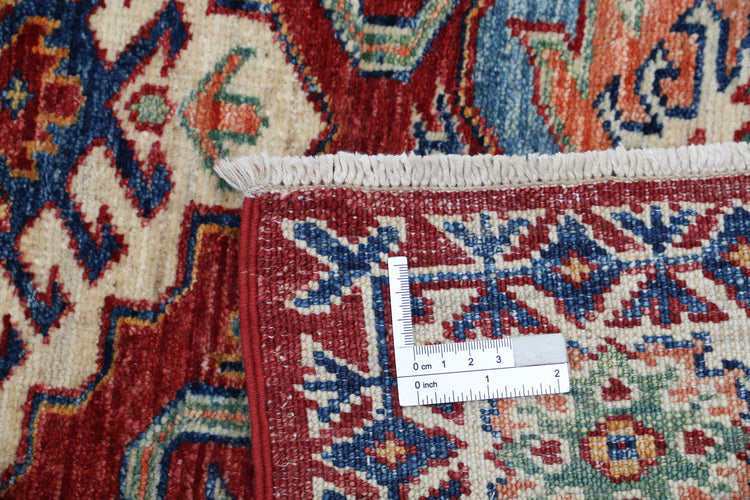 Hand Knotted Royal Kazak Wool Rug - 3'6'' x 4'9''