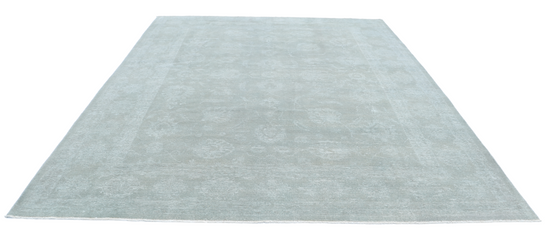 Hand Knotted Overdye Wool Rug - 9' 1" X 11' 4" 9' 1" X 11' 4" (277 X 345) / Green / Wool