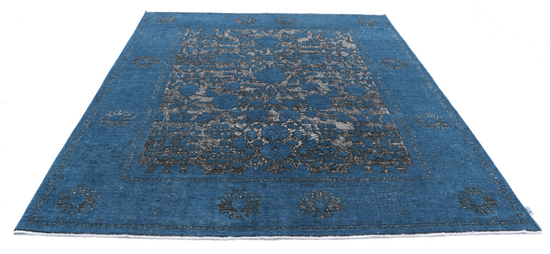 Hand Knotted Onyx Wool Rug - 7' 10" X 9' 3" 7' 10" X 9' 3" (239 X 282) / Blue / Wool