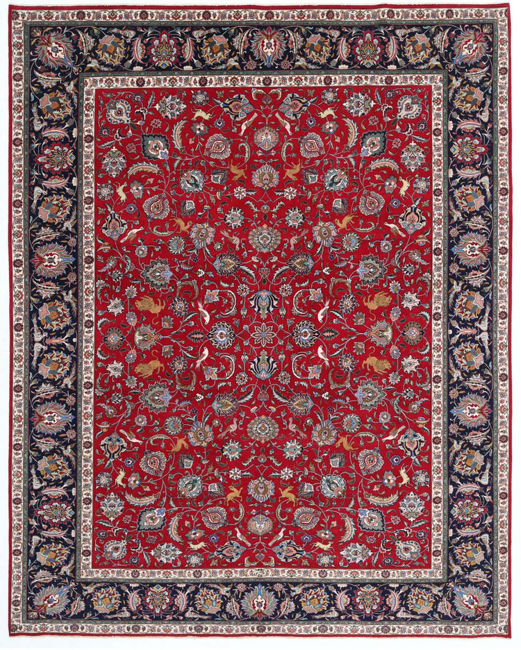 Hand Knotted Persian Tabriz Wool Rug - 9'9'' x 12'4''
