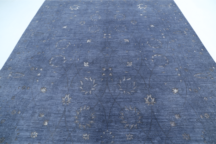 Hand Knotted Onyx Wool Rug - 8' 9" X 12' 7" 8' 9" X 12' 7" (267 X 383) / Grey / Wool