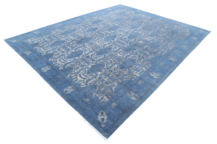 Hand Knotted Onyx Wool Rug - 8' 10" X 11' 4" 8' 10" X 11' 4" (269 X 345) / Blue / Wool