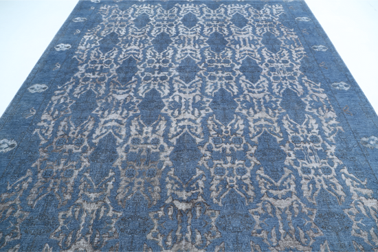 Hand Knotted Onyx Wool Rug - 8' 10" X 11' 4" 8' 10" X 11' 4" (269 X 345) / Blue / Wool