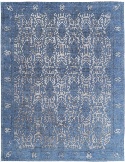 Hand Knotted Onyx Wool Rug - 8' 10" X 11' 4" 8' 10" X 11' 4" (269 X 345) / Blue / Wool