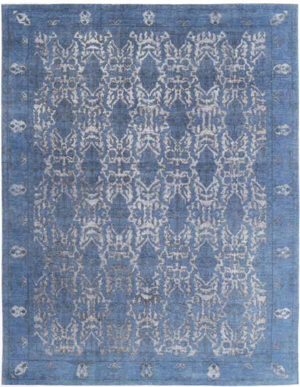 Hand Knotted Onyx Wool Rug - 8' 10" X 11' 4" 8' 10" X 11' 4" (269 X 345) / Blue / Wool