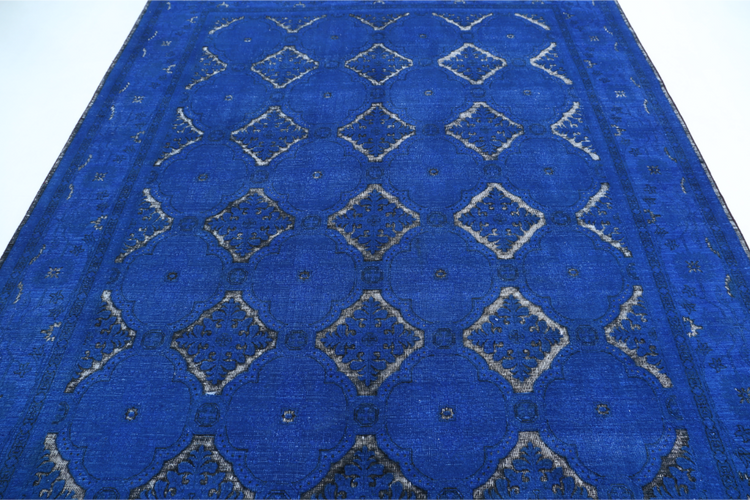 Hand Knotted Onyx Wool Rug - 7' 11" X 9' 6" 7' 11" X 9' 6" (241 X 290) / Blue / Wool