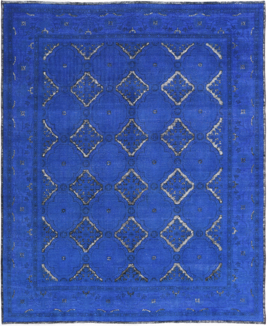 Hand Knotted Onyx Wool Rug - 7' 11" X 9' 6" 7' 11" X 9' 6" (241 X 290) / Blue / Wool