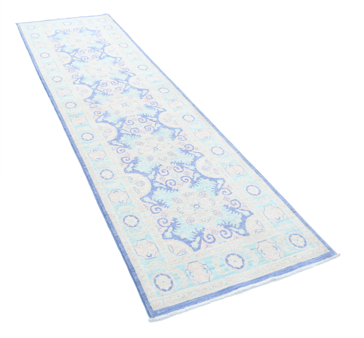 Hand Knotted Serenity Wool Rug - 2' 8" X 9' 7" 2' 8" X 9' 7" (81 X 292) / Blue / Wool