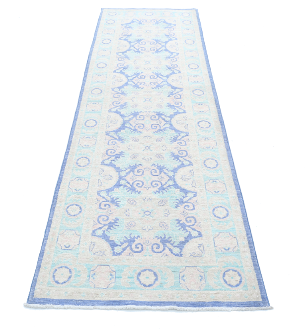 Hand Knotted Serenity Wool Rug - 2' 8" X 9' 7" 2' 8" X 9' 7" (81 X 292) / Blue / Wool