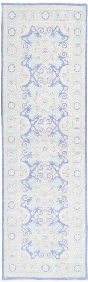 Hand Knotted Serenity Wool Rug - 2' 8" X 9' 7" 2' 8" X 9' 7" (81 X 292) / Blue / Wool