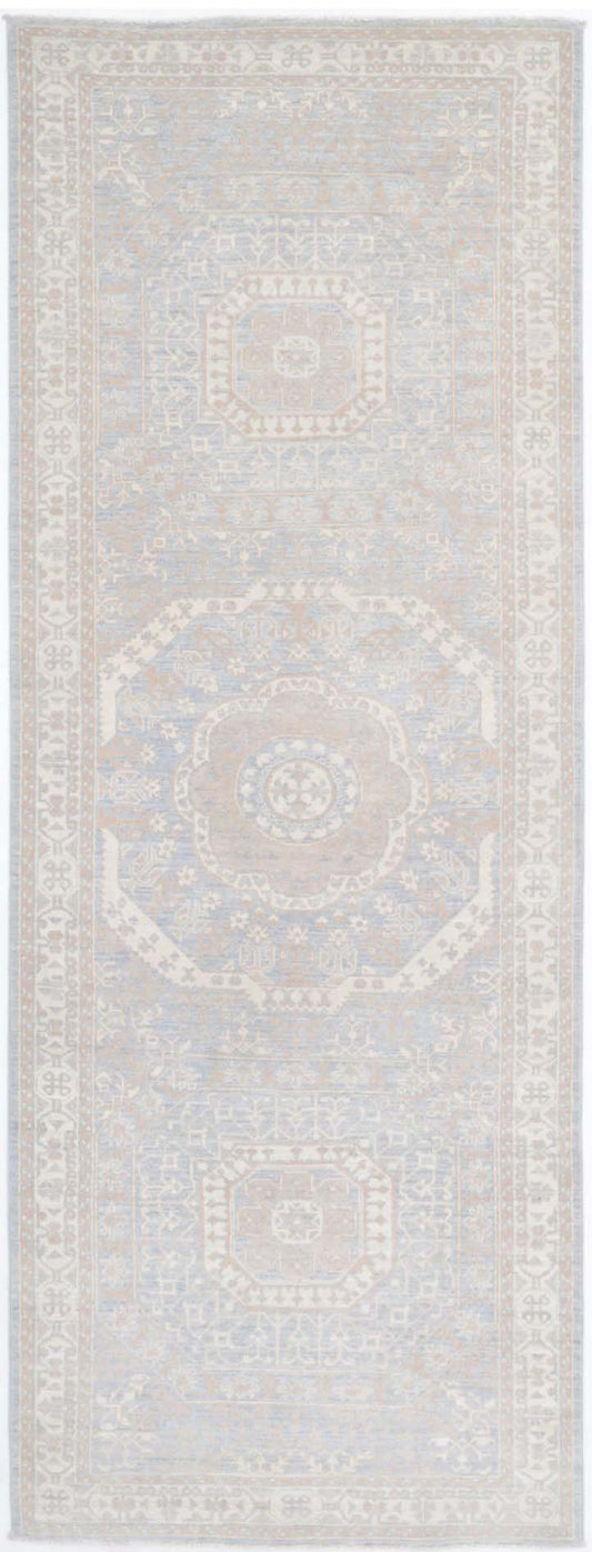 Hand Knotted Fine Serenity Wool Rug - 3'5'' x 9'5''