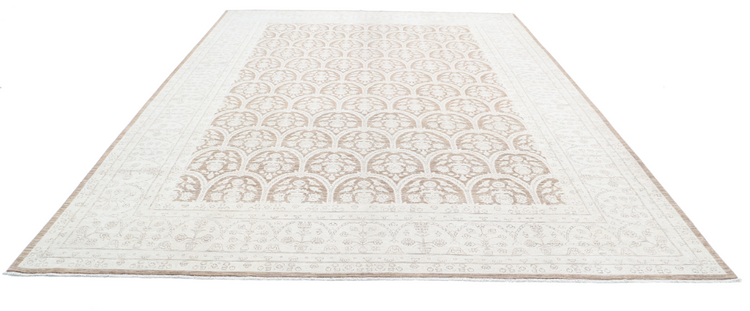 Hand Knotted Serenity Wool Rug - 10' 1" X 13' 4" 10' 1" X 13' 4" (307 X 406) / Brown / Wool