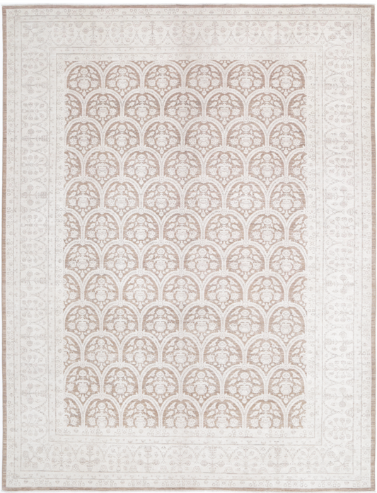 Hand Knotted Serenity Wool Rug - 10' 1" X 13' 4" 10' 1" X 13' 4" (307 X 406) / Brown / Wool