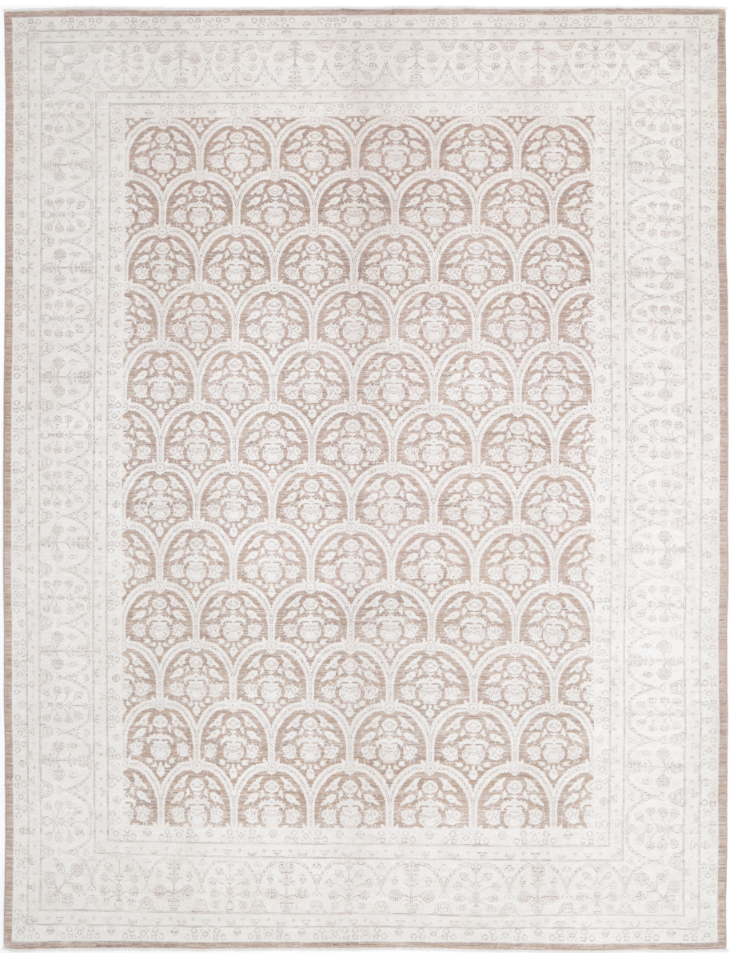 Hand Knotted Serenity Wool Rug - 10' 1" X 13' 4" 10' 1" X 13' 4" (307 X 406) / Brown / Wool