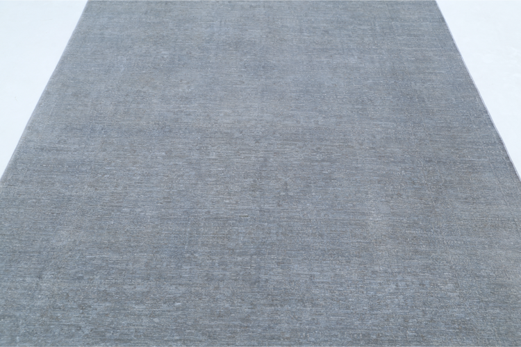 Hand Knotted Overdye Wool Rug - 6' 1" X 10' 8" 6' 1" X 10' 8" (185 X 325) / Grey / Wool