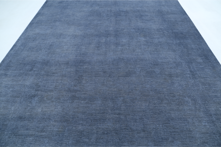 Hand Knotted Overdye Wool Rug - 8' 11" X 11' 9" 8' 11" X 11' 9" (272 X 358) / Grey / Wool