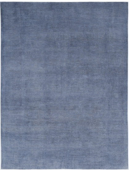 Hand Knotted Overdye Wool Rug - 8' 11" X 11' 9" 8' 11" X 11' 9" (272 X 358) / Grey / Wool