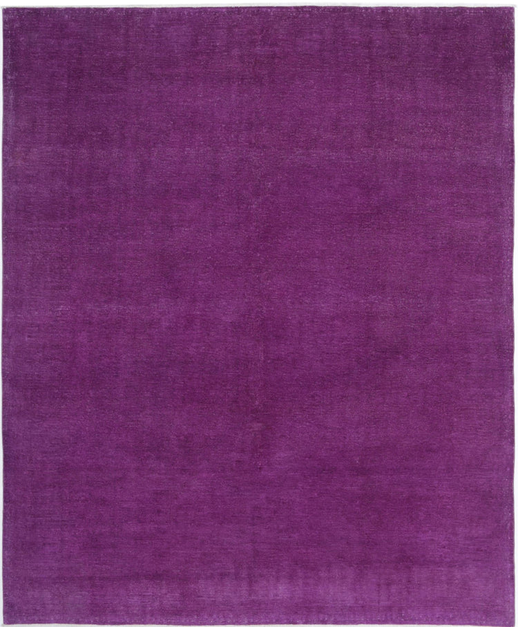Hand Knotted Overdyed Wool Rug - 7'11'' x 9'4''