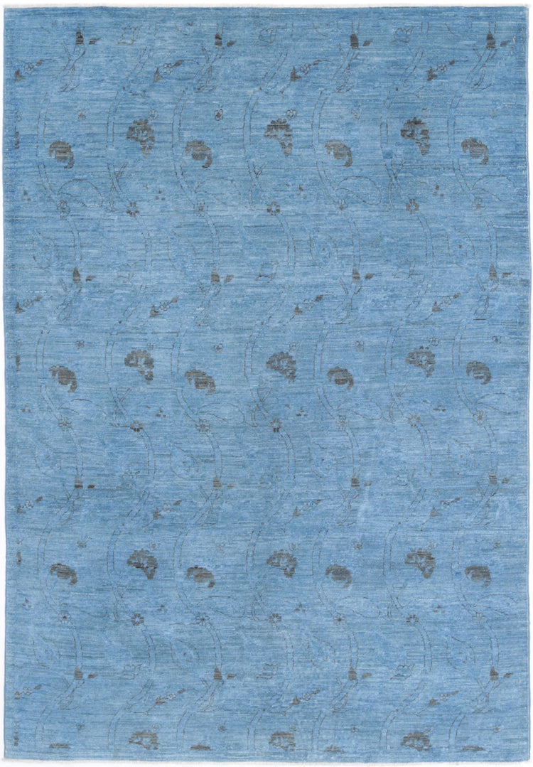 Hand Knotted Overdyed Wool Rug - 5'0'' x 7'3''