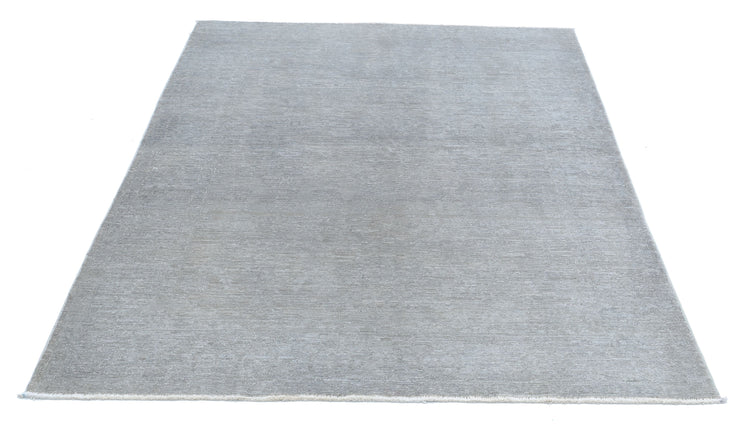 Hand Knotted Overdyed Wool Rug - 5'0'' x 6'9''