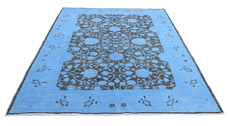 Hand Knotted Overdyed Wool Rug - 6'2'' x 8'1''