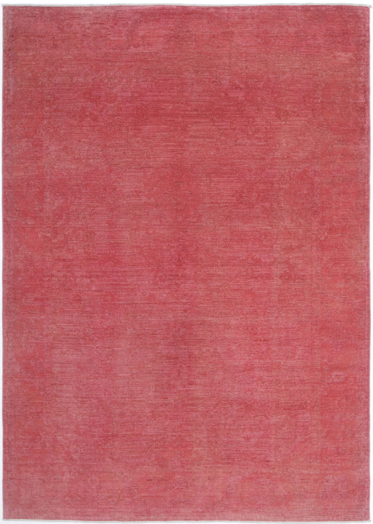 Hand Knotted Overdyed Wool Rug - 6'1'' x 8'8''