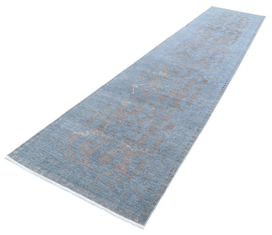 Hand Knotted Onyx Wool Rug - 3'5'' x 15'11''