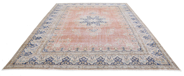 Hand Knotted Vintage Persian Tabriz Wool Rug - 9'8'' x 12'11''