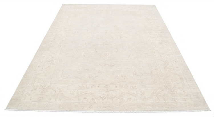 Hand Knotted Serenity Wool Rug - 6' 4" X 8' 6" 6' 4" X 8' 6" (193 X 259) / Ivory / Wool