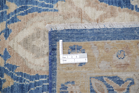 Hand Knotted Ziegler Wool Rug - 8' 6" X 11' 7" 8' 6" X 11' 7" (259 X 353) / Blue / Wool