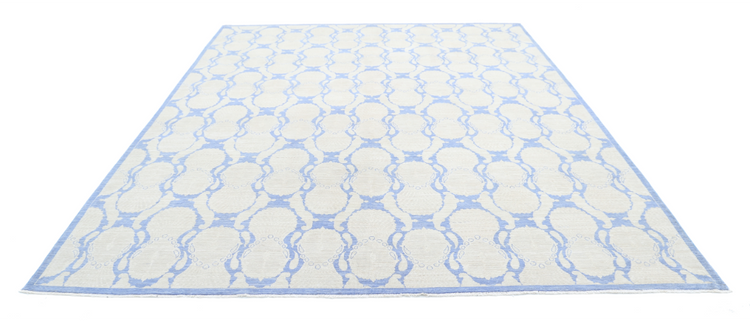 Hand Knotted Artemix Wool Rug - 8' 10" X 11' 5" 8' 10" X 11' 5" (269 X 348) / Blue / Wool