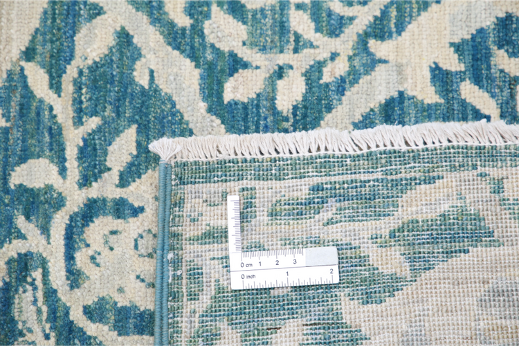 Hand Knotted Artemix Wool Rug - 8' 10" X 11' 11" 8' 10" X 11' 11" (269 X 363) / Green / Wool