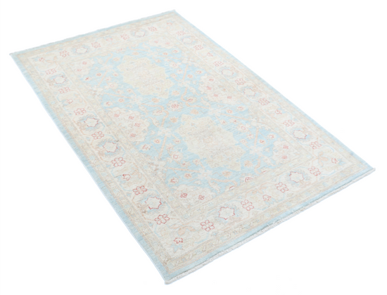 Hand Knotted Serenity Wool Rug - 3' 2" X 4' 9" 3' 2" X 4' 9" (97 X 145) / Blue / Wool