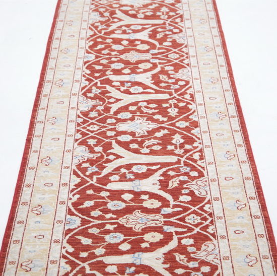 Hand Knotted Ziegler Wool Rug - 2' 5" X 10' 0" 2' 5" X 10' 0" (74 X 305) / Red / Wool