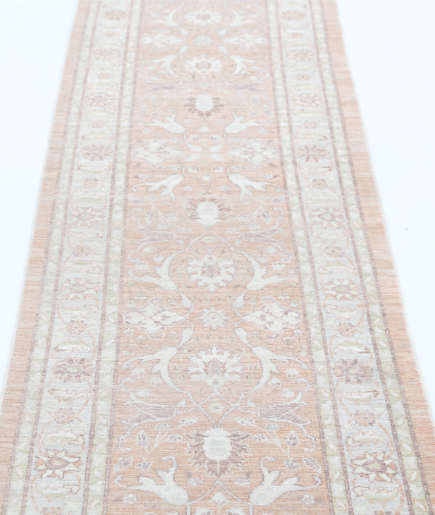 Hand Knotted Serenity Wool Rug - 2' 4" X 9' 8" 2' 4" X 9' 8" (71 X 295) / Peach / Wool