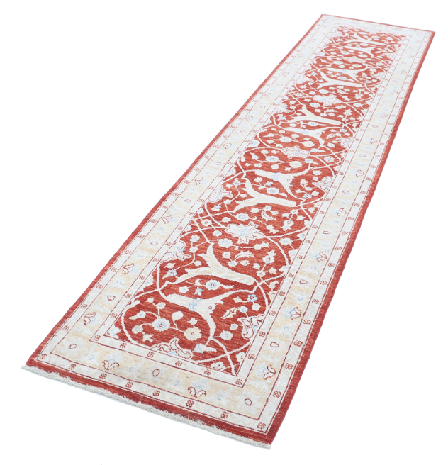 Hand Knotted Ziegler Wool Rug - 2' 5" X 10' 0" 2' 5" X 10' 0" (74 X 305) / Red / Wool