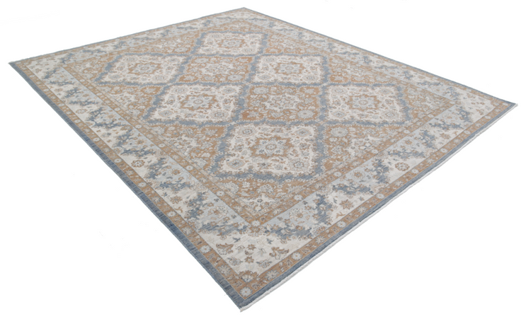 Hand Knotted Ziegler Wool Rug - 8' 1" X 9' 8" 8' 1" X 9' 8" (246 X 295) / Grey / Wool