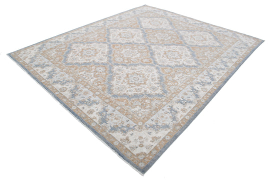 Hand Knotted Ziegler Wool Rug - 8' 1" X 9' 8" 8' 1" X 9' 8" (246 X 295) / Grey / Wool